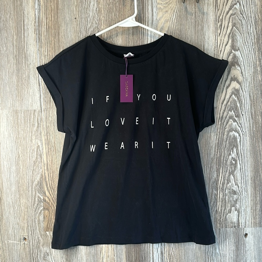 Lascana black tee with cap sleeves, 8/10